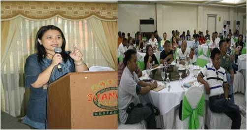 DILG CD Myrvi Fabia shares her message, (right) are the participants